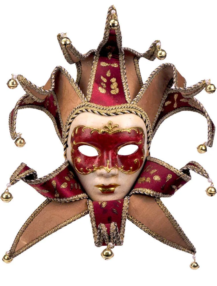 Deluxe Full Face Venetian Red Medusa Masquerade Mask