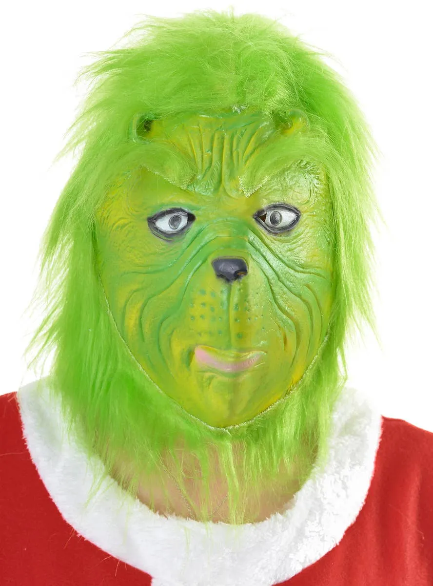 Deluxe Full Head Green Christmas Stealer Costume Mask