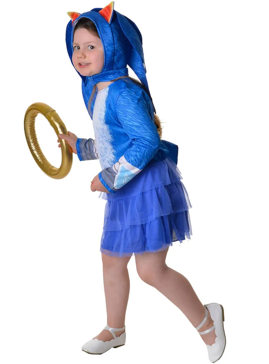 Deluxe Girls Blue Hedgehog Gaming Costume
