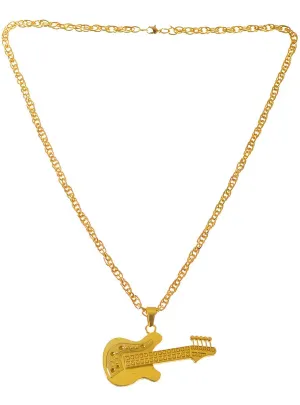 Deluxe Gold Guitar Rock Star Costume Necklace