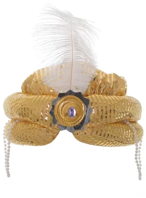 Deluxe Gold Indian Prince Maharaja Costume Hat