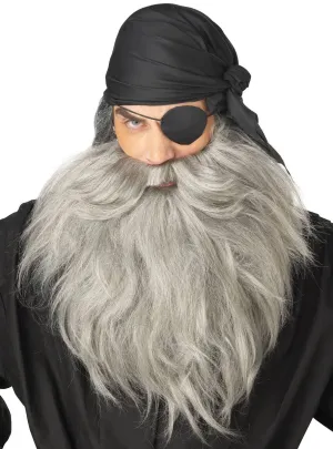 Deluxe Grey Pirate Beard and Moustache