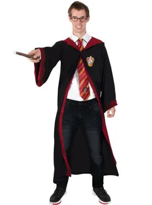 Deluxe Gryffindor Mens Harry Potter Costume Robe with Hood