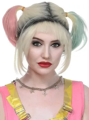Deluxe Harlequin Womens Costume Wig with Fringe