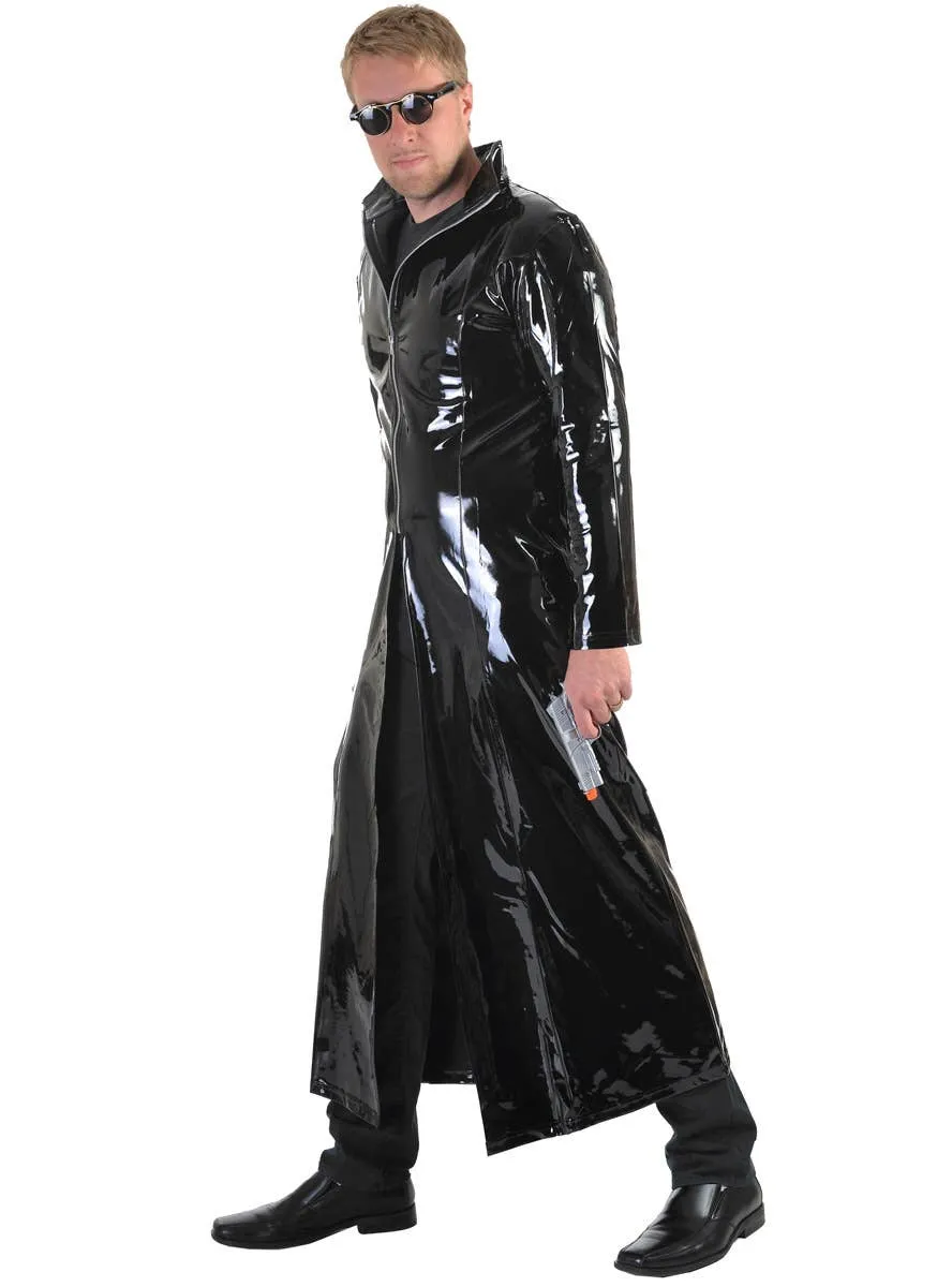Deluxe Long Black Vinyl Mens Neo Matrix Costume