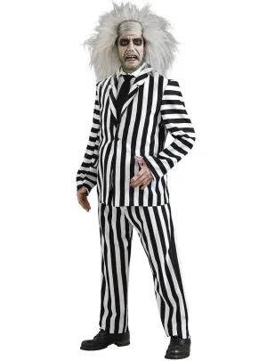 Deluxe Mens Licensed Beetlejuice Halloween Costume