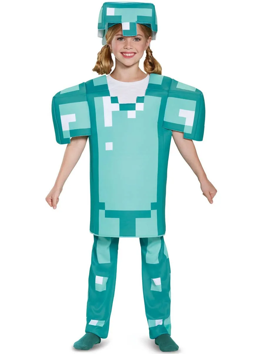 Deluxe Minecraft Diamond Armour Kids Book Week Costume