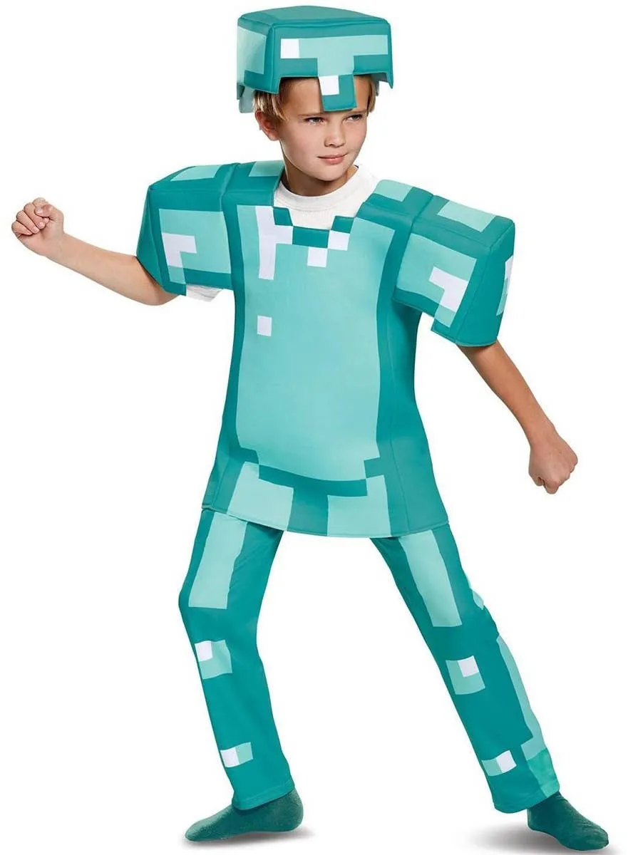Deluxe Minecraft Diamond Armour Kids Book Week Costume