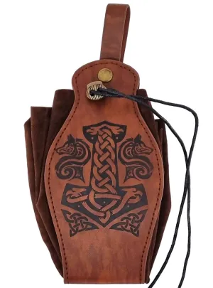 Deluxe Mjolnir Viking Symbol Costume Belt Pouch