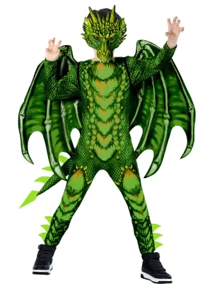 Deluxe Mythical Boys Green Dragon Costume