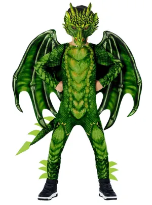 Deluxe Mythical Teen Boys Green Dragon Costume