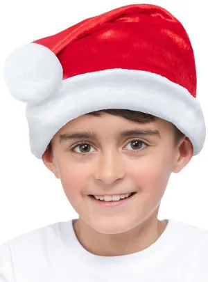 Deluxe Plush Velvet Kids Santa Hat