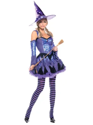 Deluxe Purple Gypsy Witch Womens Halloween Costume