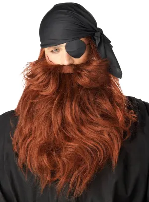 Deluxe Red Pirate Beard and Moustache