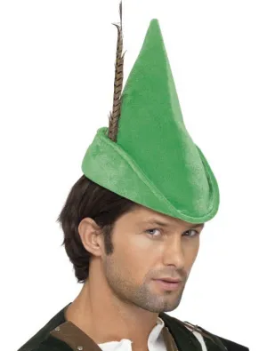 Deluxe Robin Hood Costume Hat With Feather