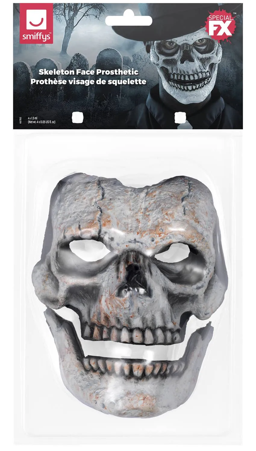 Deluxe Skeleton Face Halloween Prosthetic