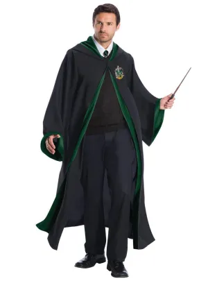 Deluxe Slytherin Mens Harry Potter Costume Robe with Hood