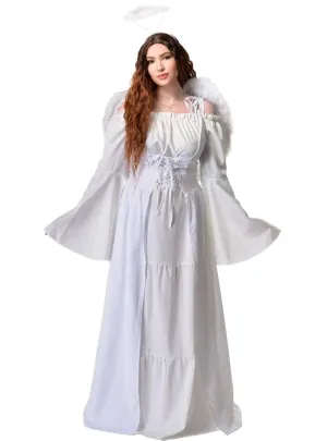 Deluxe White Angel Womens Costume Dress