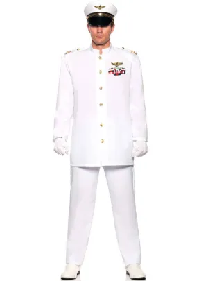 Deluxe White Navy Admiral Mens Uniform Costume