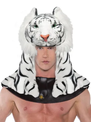 Deluxe White Tiger Head Piece Costume Accessory