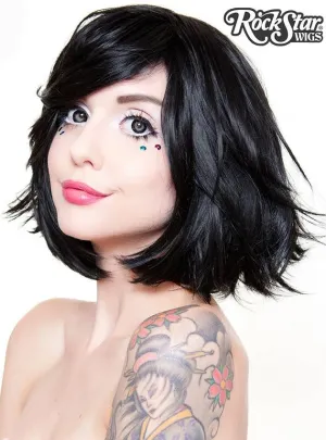 Deluxe Womens Black 12" Bob Fashion Wig