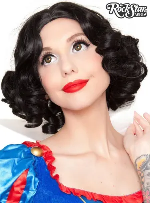 Deluxe Womens Short Black Snow White Costume Wig