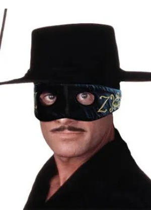 Deluxe Zorro Black Printed Satin Eye Mask