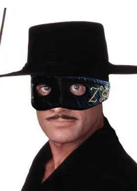 Deluxe Zorro Black Printed Satin Eye Mask
