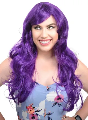 Demi Royal Purple Long Wavy Womens Costume Wig