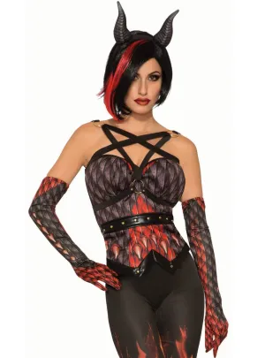 Demon Scale Print and Harness Halloween Costume Corset