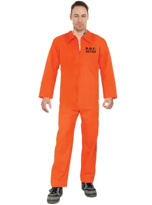Department of Corrections Mens Orange Prisoner Costume