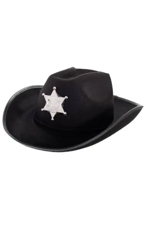 Deputy Sheriff Adults Black Cowboy Costume Hat