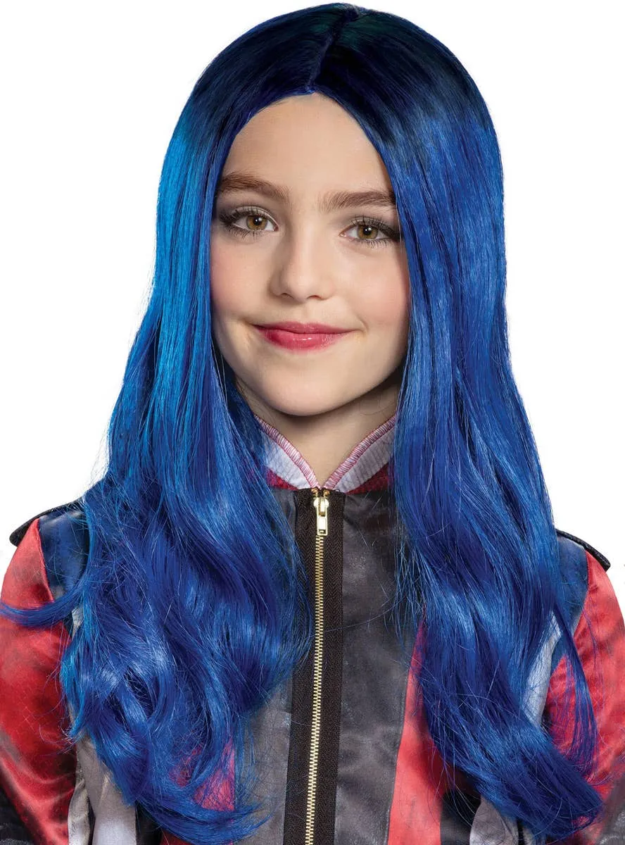 Descendants 3 Deluxe Girls Evie Blue Costume Wig