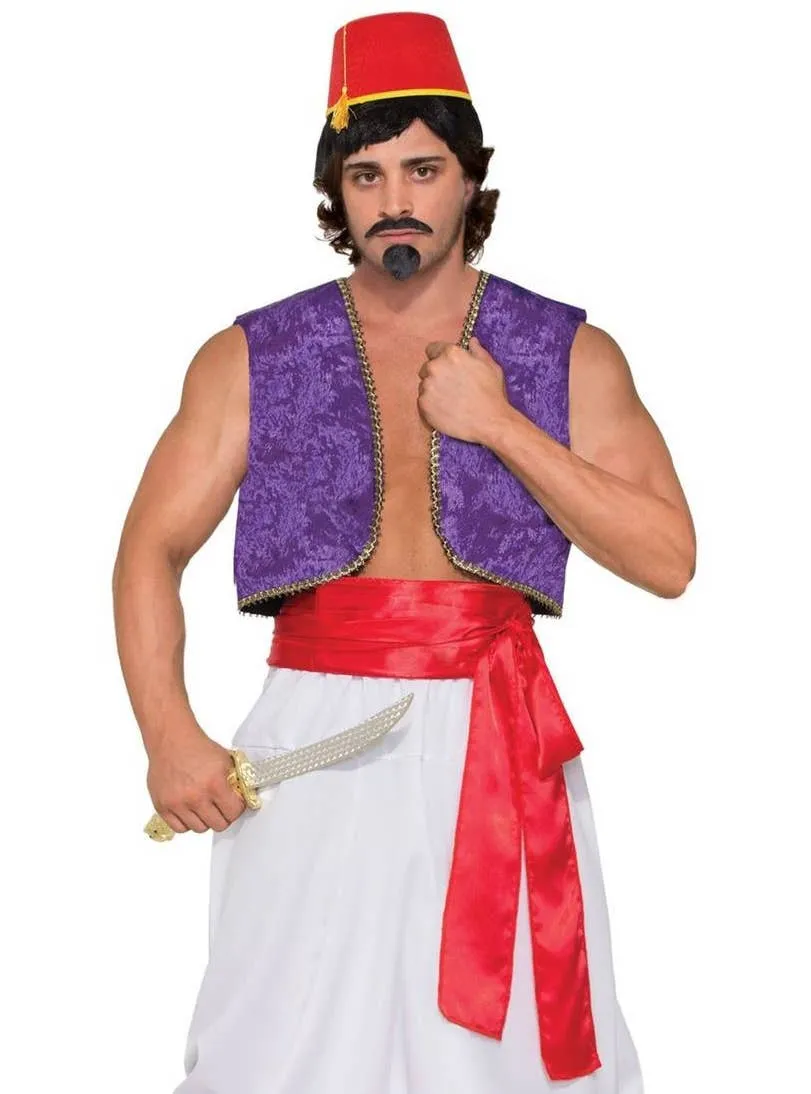 Desert Prince Aladdin Tie On Red Satin Waist Sash