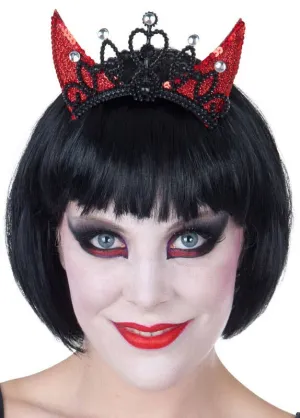 Devil Red Glitter Horns with Tiara - 2 Pack