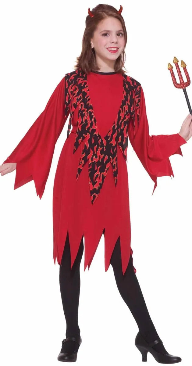 Devilish Diva Girls Halloween Fancy Dress Costume