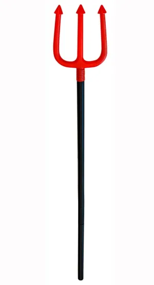 Devilish Red Plastic Pitchfork Halloween Weapon