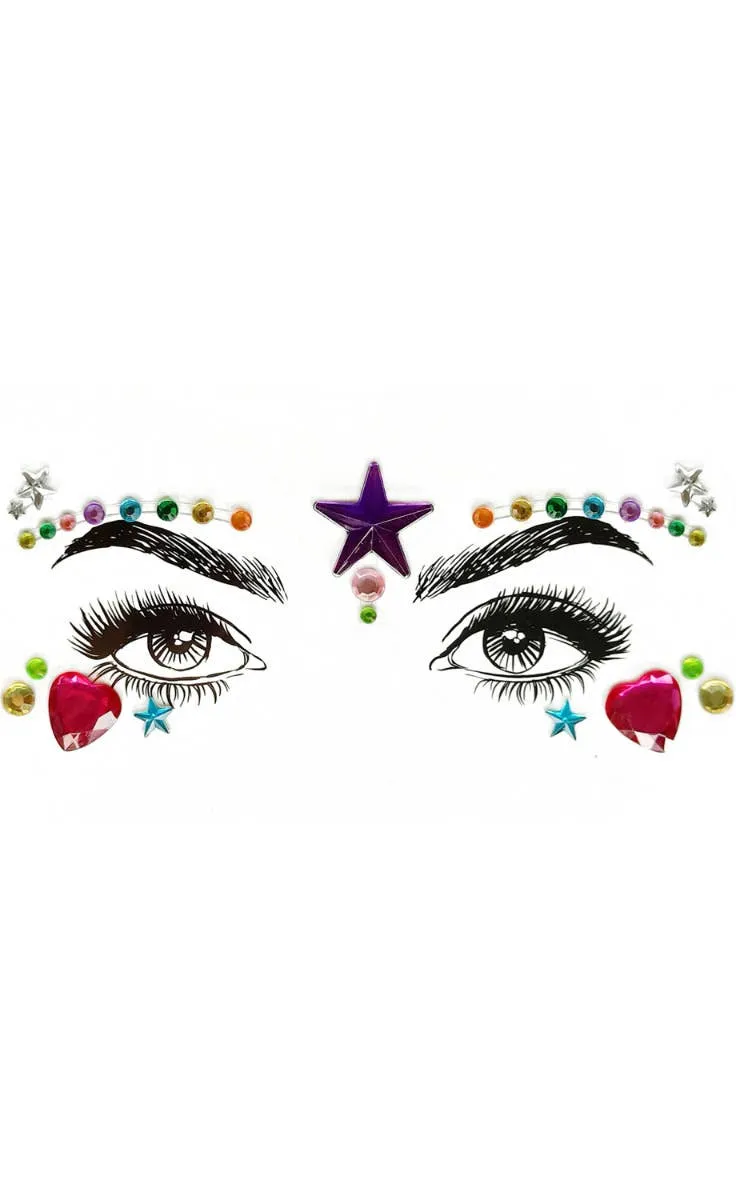 Diamond Daze Pride Star Stick On Festival Jewels