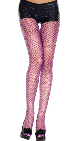Diamond Net Womens Purple Pantyhose