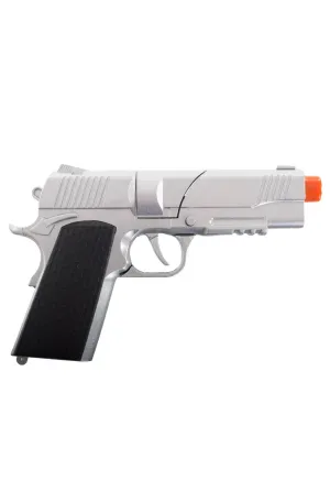 Die Cast Silver Metal Pistol Toy Cap Gun