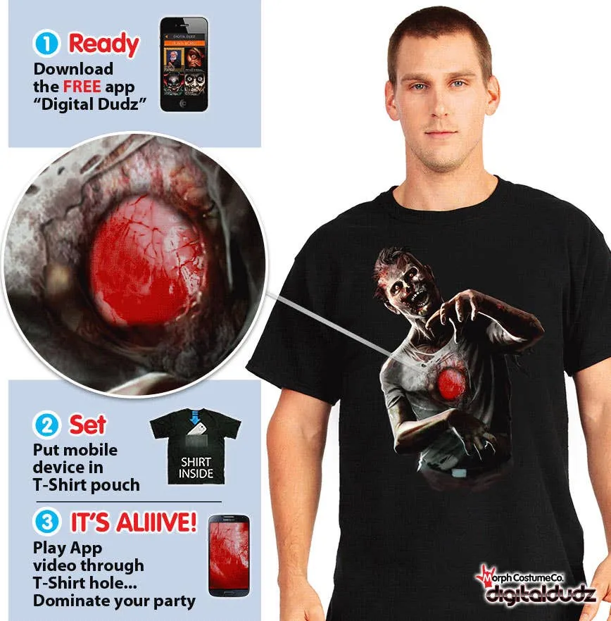 Digital Dudz Beating Heart Zombie Halloween Shirt