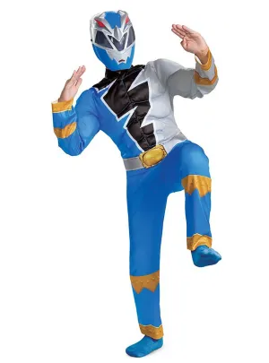 Dino Fury Boys Blue Power Ranger Muscle Chest Costume