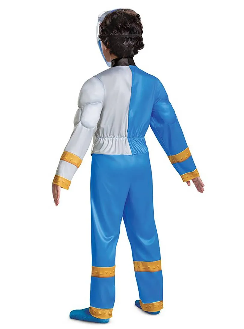 Dino Fury Boys Blue Power Ranger Muscle Chest Costume