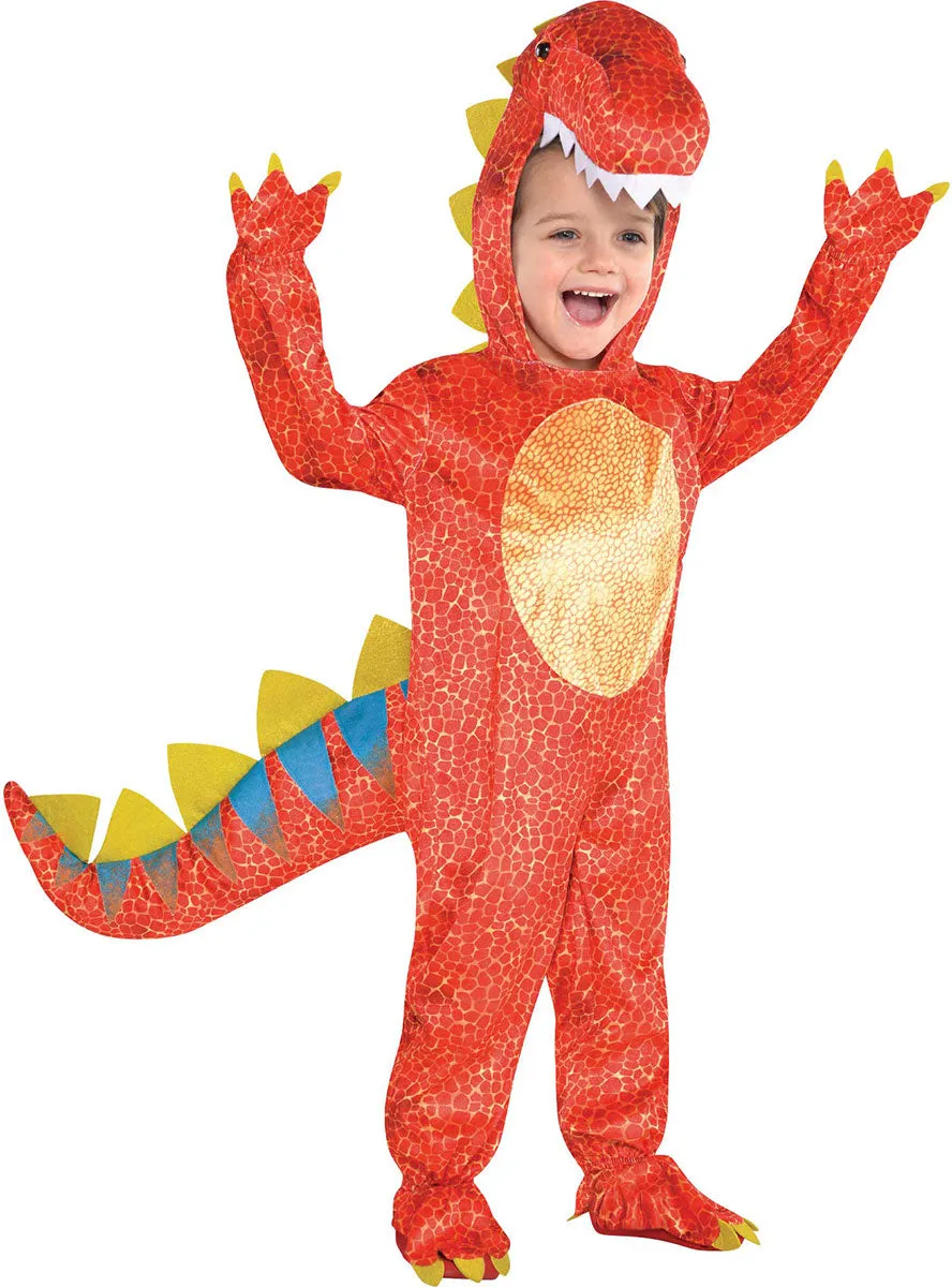 Dinomite Kids Cute Red Dinosaur Costume