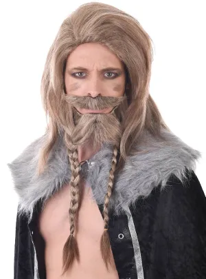 Dirty Blonde Viking Mens Costume Wig and Beard Set
