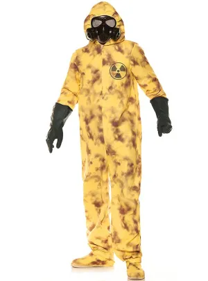 Dirty Yellow Hazmat Suit Teen Boys Halloween Costume