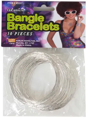 Disco Diva 50 Pack of Silver Bangle Bracelets