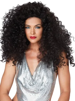 Disco Diva 'Do Womens Curly Brown Wig