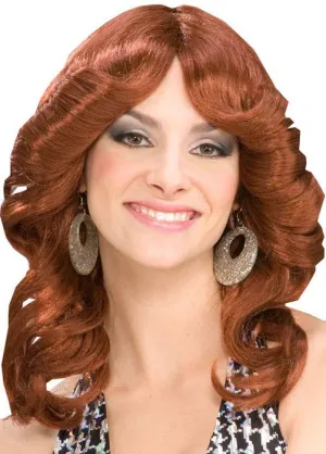 Disco Doll Womens Auburn Farrah Fawcett Wig