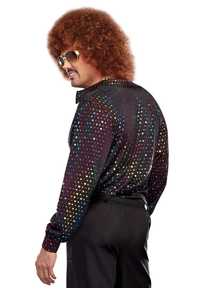 Disco Dude Mens 1970s Fancy Dress Costume Shirt